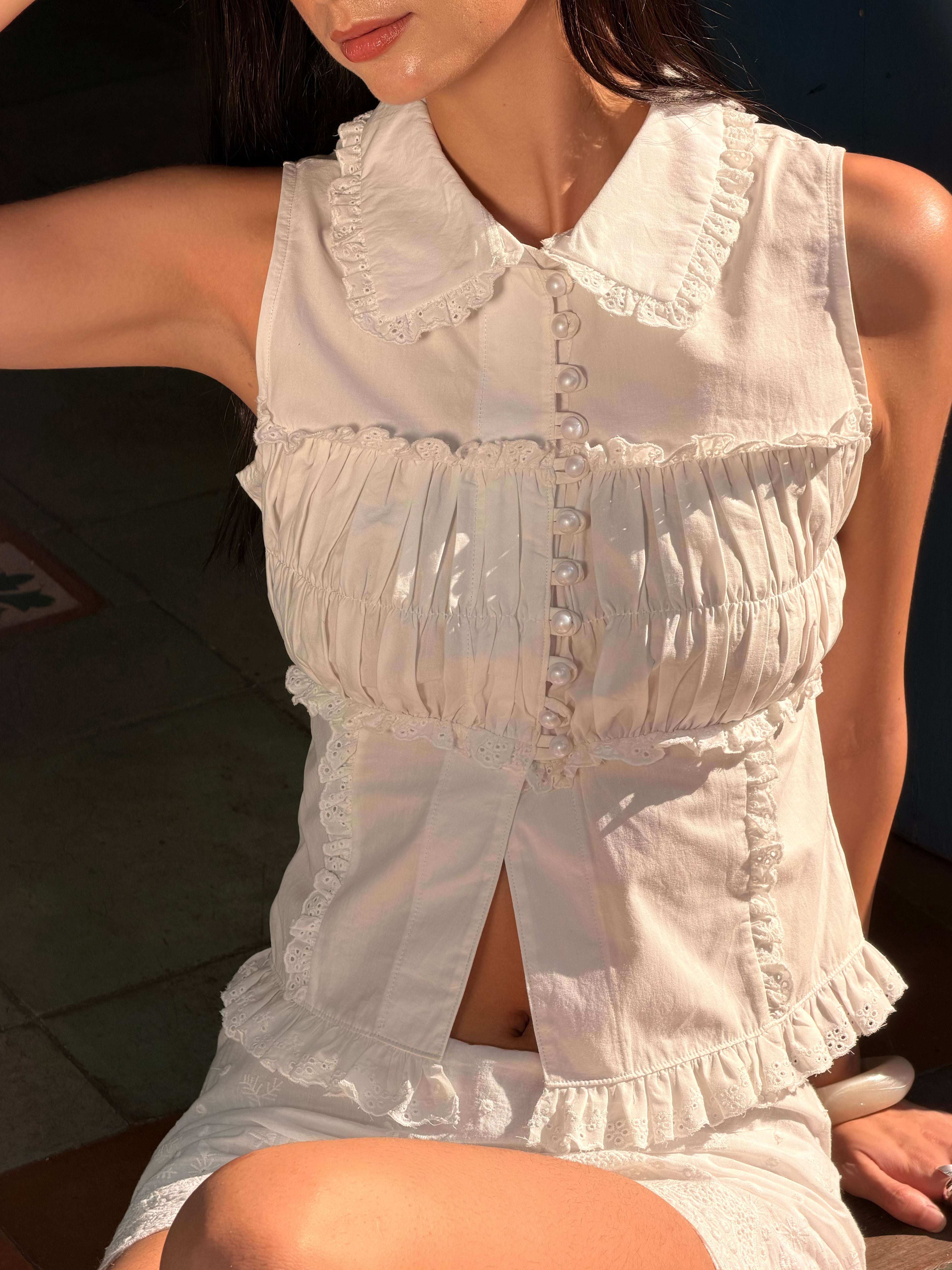 The Noa Set in Daisy White